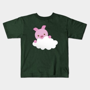 Cut Baby Pig on a Cloud Kids T-Shirt